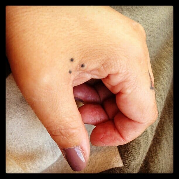 Symbolism Of Three Dots Tattoo In Triangular Pattern In Braille