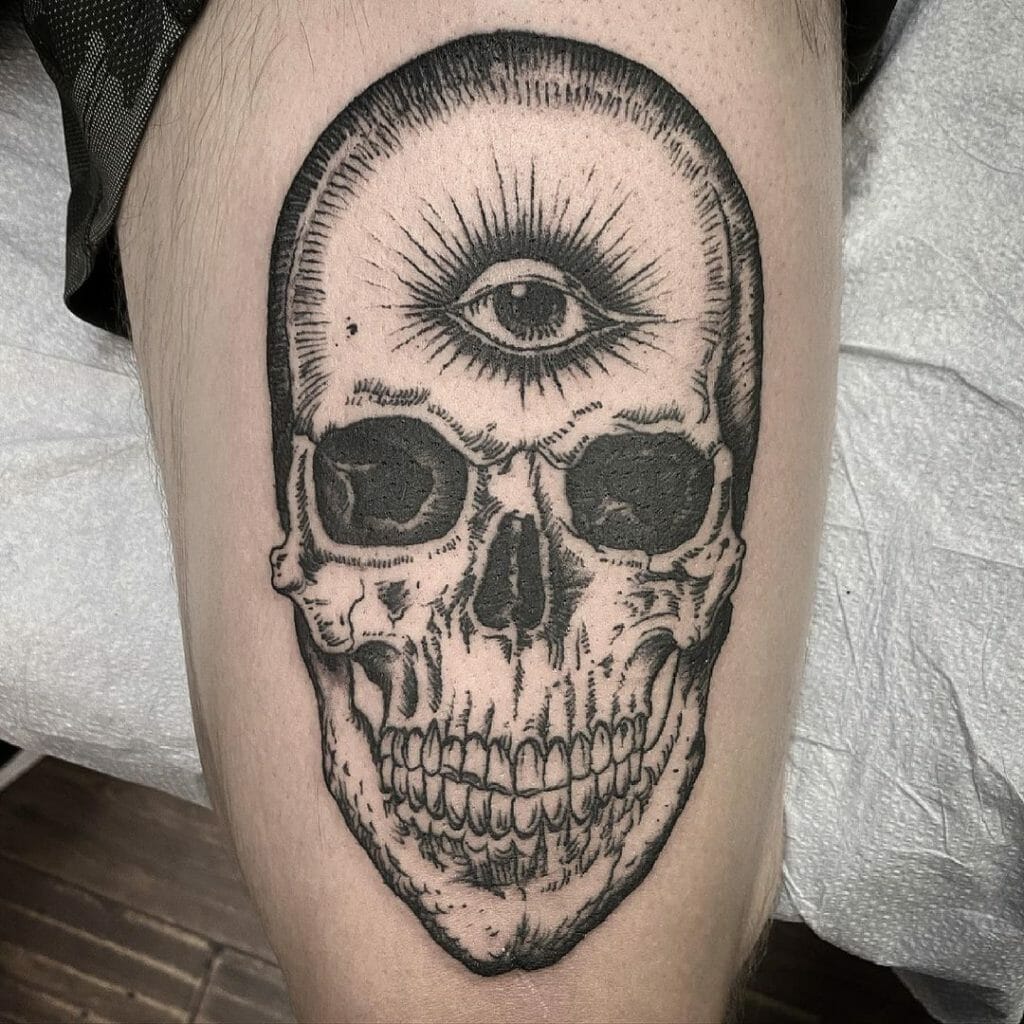 The 3rd Eye With A Mysterious Skull Tattoo