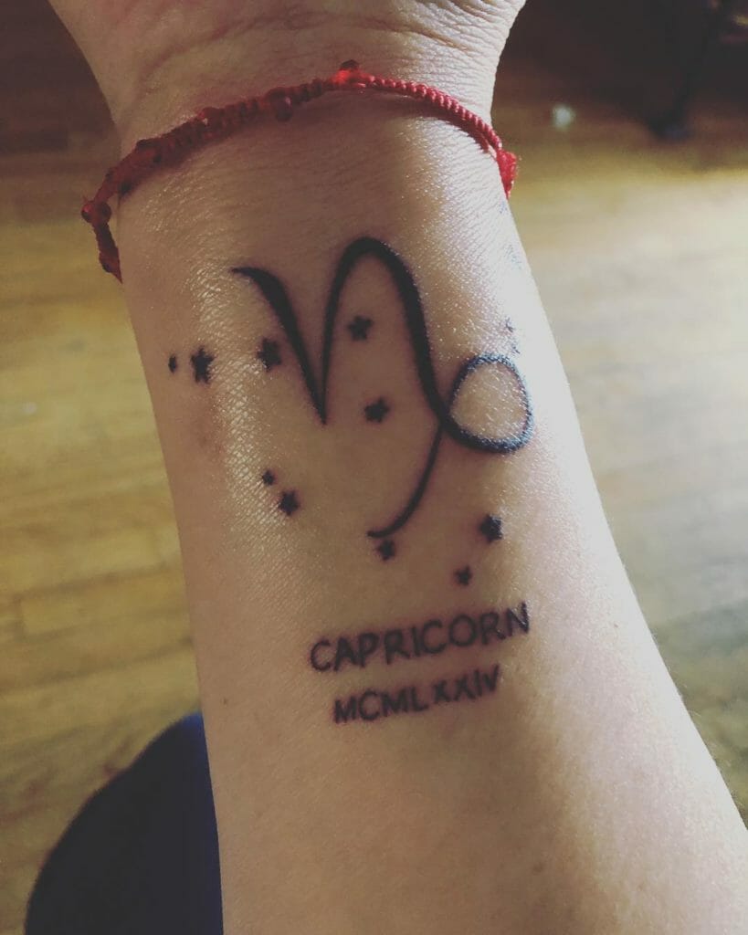 The Capricorn Constellation And Zodiac Symbol Tattoo