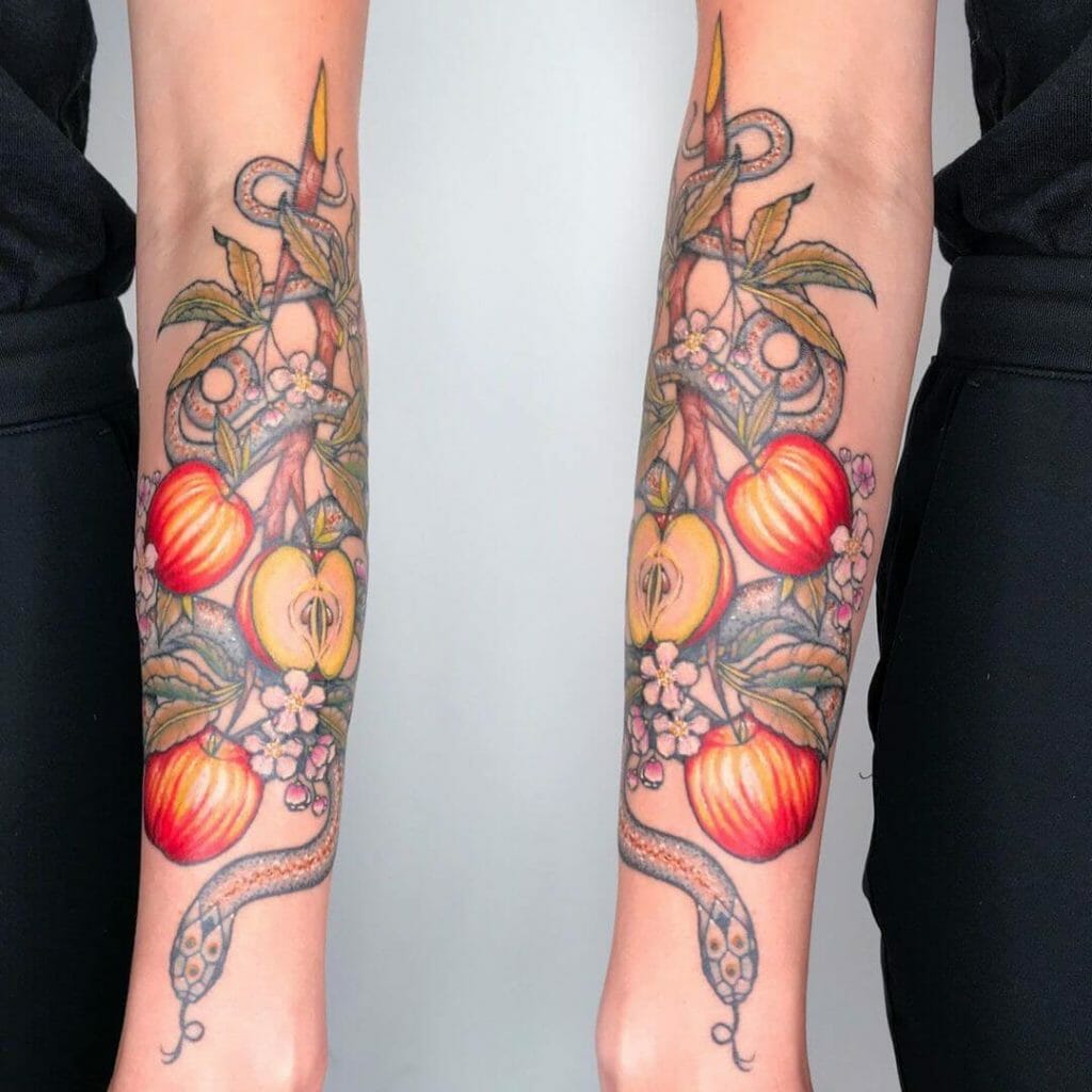 The Chic And Pristine Apple Flower Tattoo