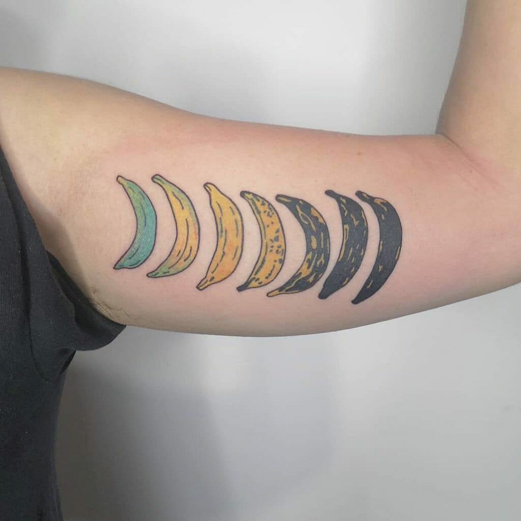 The Colourful Transition Of Bananas Tattoo