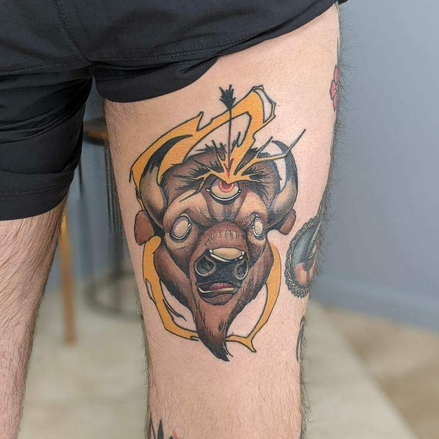 The Comic Book Themed Buffalo Tattoo For The Comic Geeks
