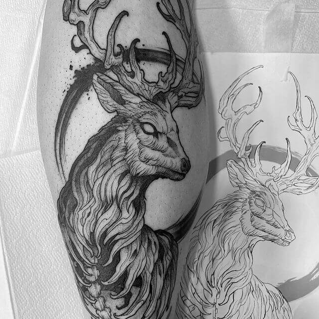 The Exquisite Deer Antler Tattoo