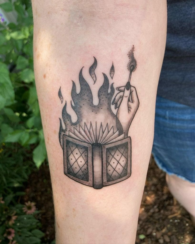 The Fiery Book Tattoo