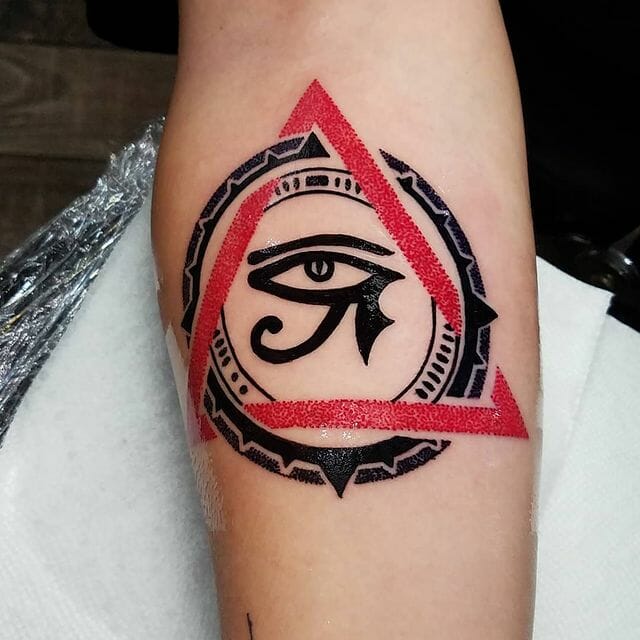 The Red And Black 3rd Eye Tattoo