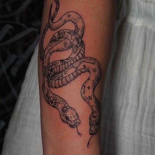 The Sensuous Gemini Snakes Tattoo