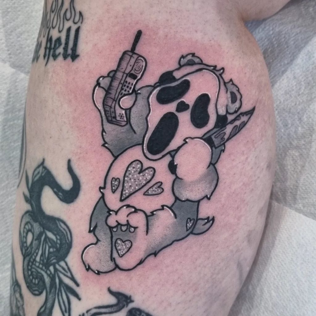 The Spooky Care Bear Tattoo For 'Scream' Fans
