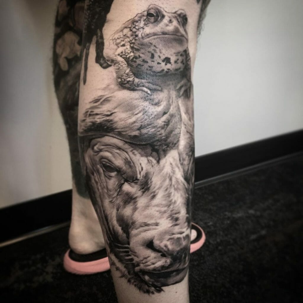 The Water Buffalo Tattoo With Frog