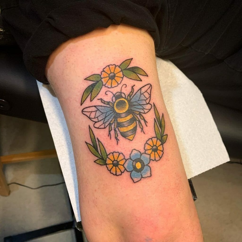 Traditional Bee Tattoo