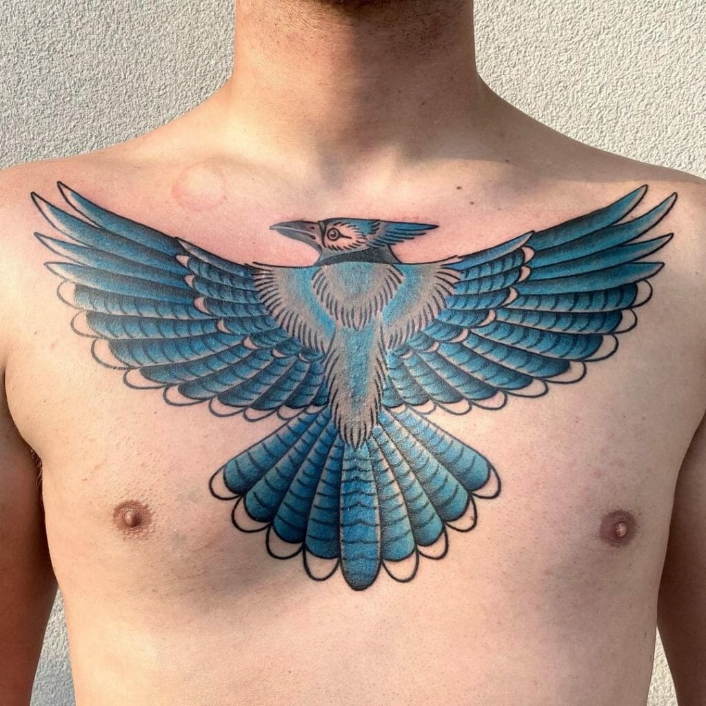 Traditional Blue Jay Tattoo