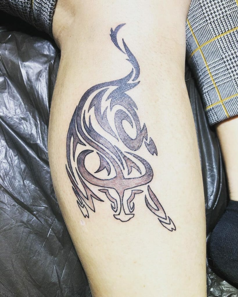 Tribal Bull Tattoo Design For The Spiritual People