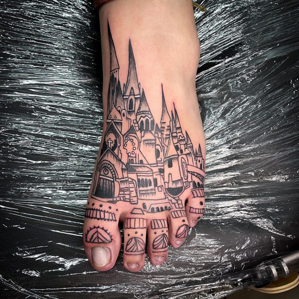 Unique Castle Tattoo Ideas For Your Feet