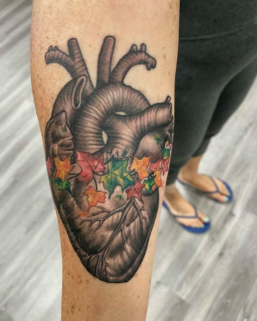 Vibrant And Vivid Multicoloured Heart Tattoos