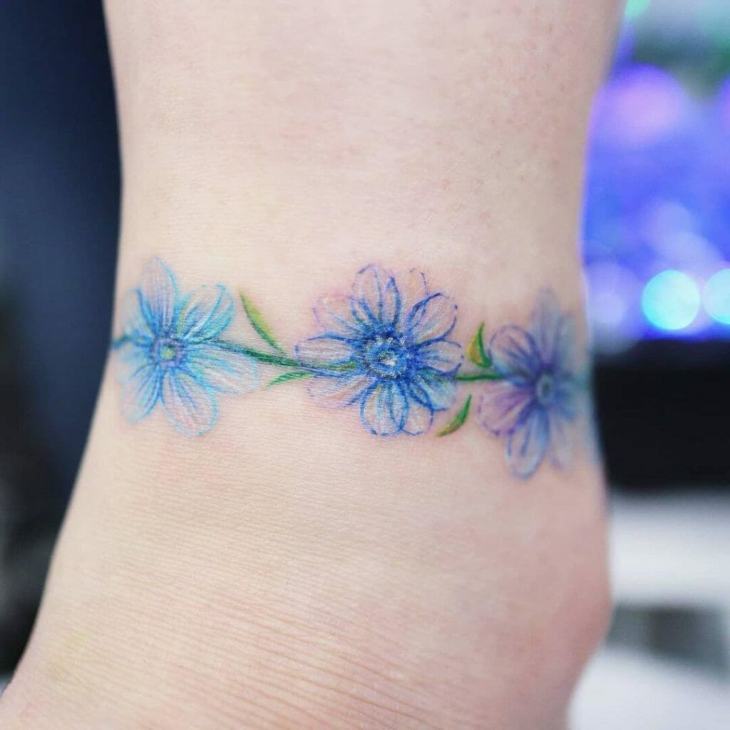 Vibrant Coloured Ankle Tattoo Ideas