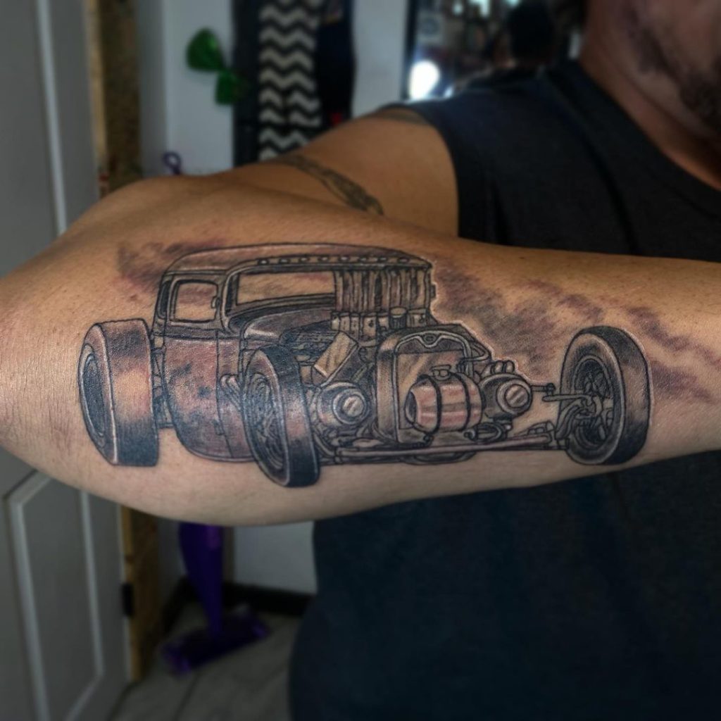 Vintage Car Tattoo Design For People Who Want To Oppose The Latest With The Vintage