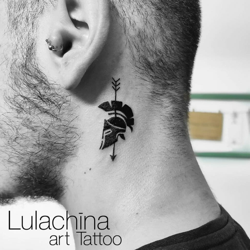 Warrior Tattoo Behind Ear