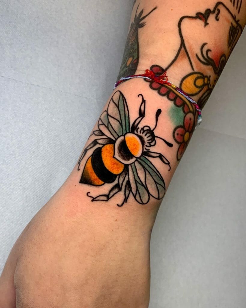 Wrist Bee Tattoo