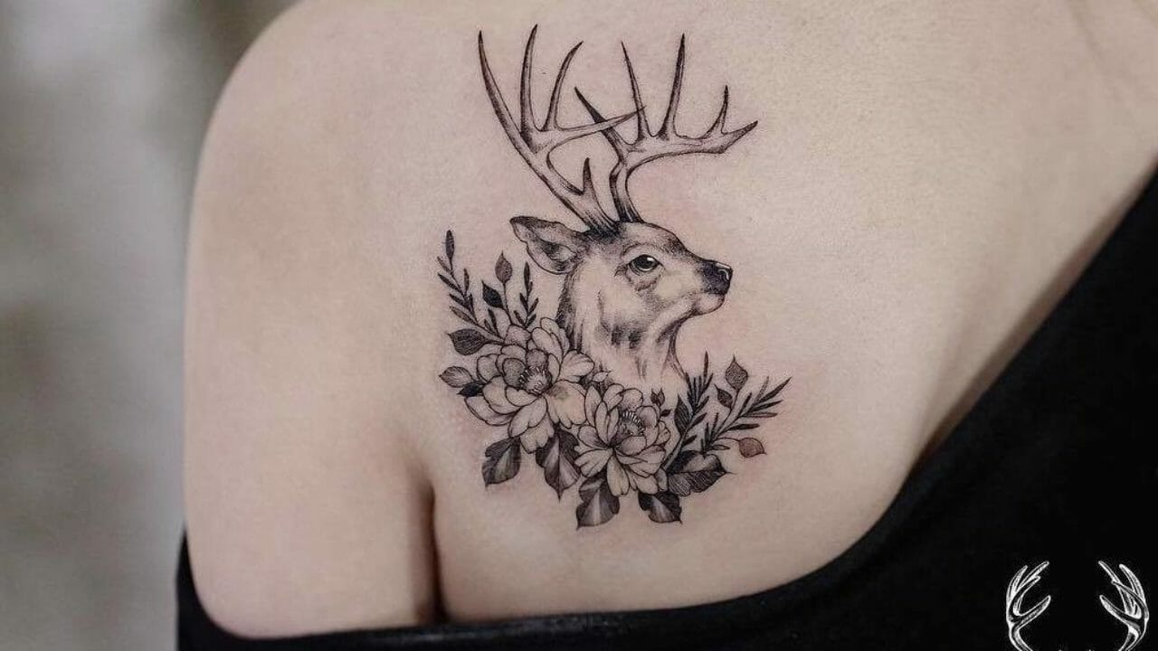 list of antler tattoo ideas and that will leave a mark (pun intended)! @eva...