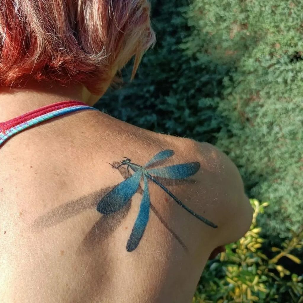 3D And Realistic Dragonfly Tattoo Design