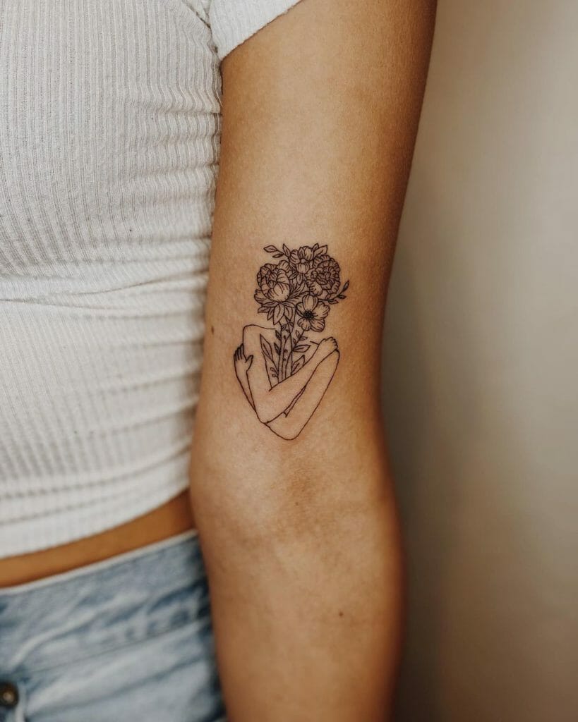 Abstract Flower Boquet Tattoo
