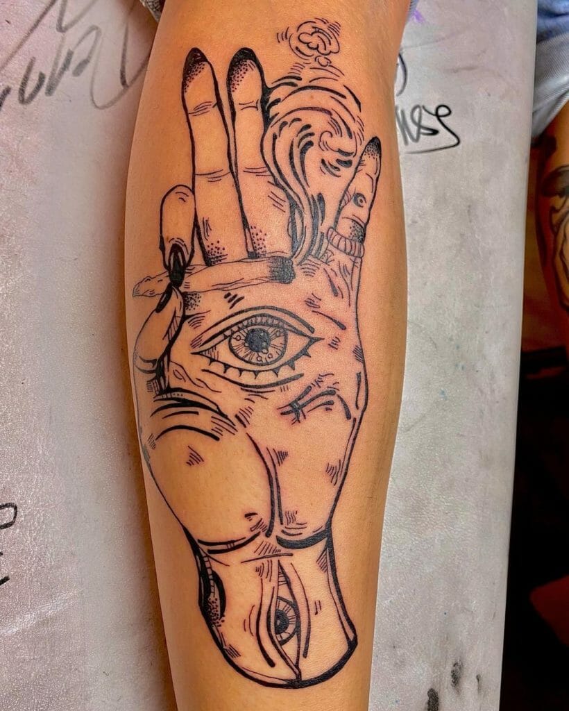 Abstract Hand Art Tattoo