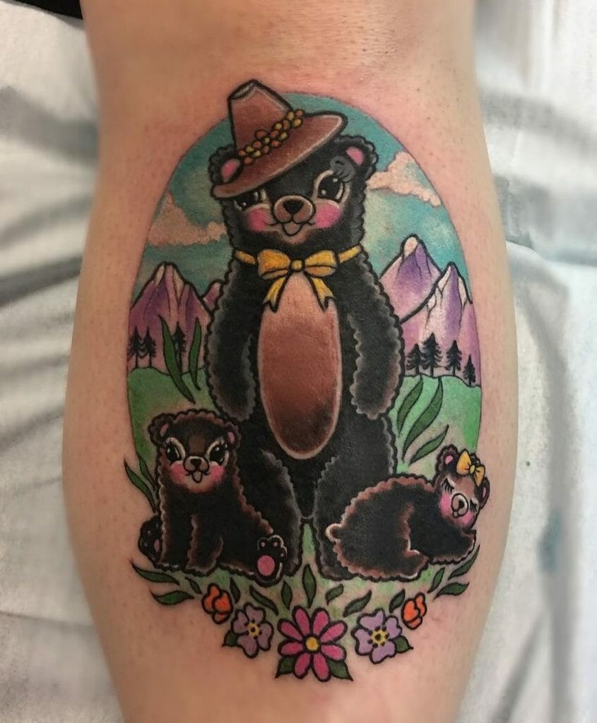 Adorable Bear Cub Tattoo Ideas For New Parents