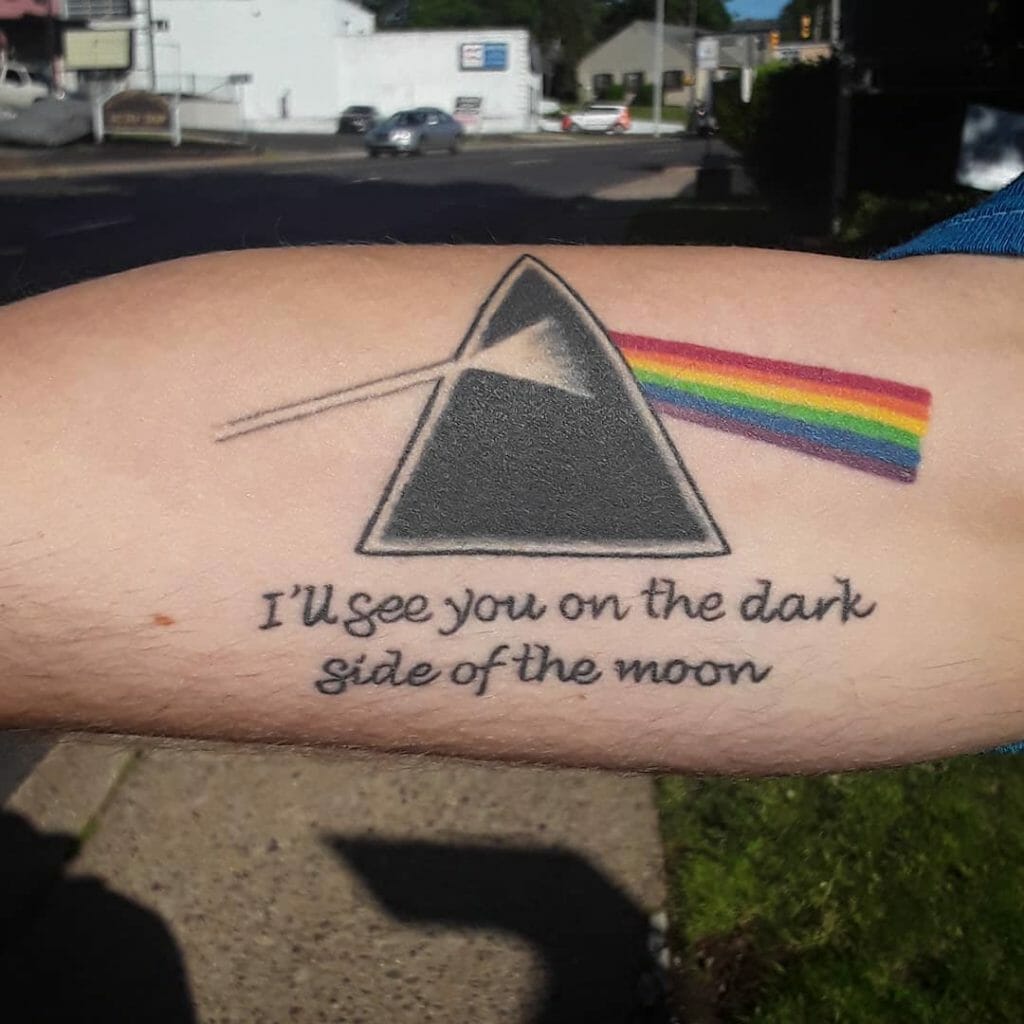 Amazing 'Dark Side Of The Moon' Tattoos With The Lyrics Of The Songs