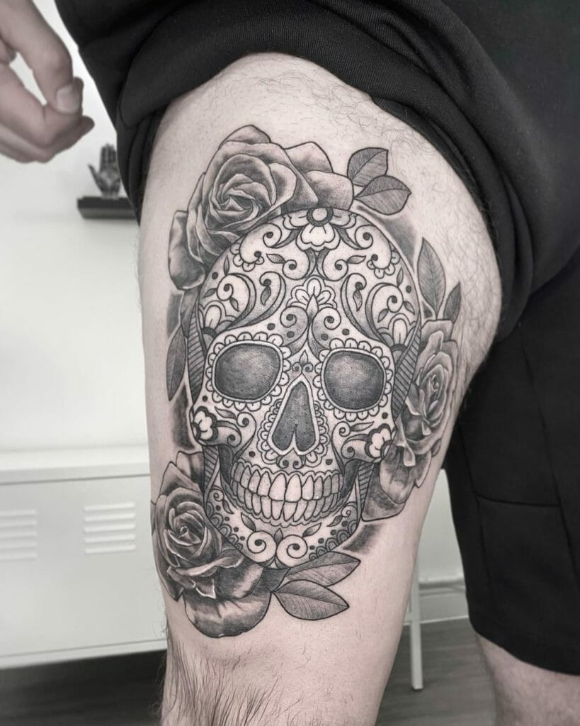 Amazing Day Of The Dead Skull Tattoo Designs