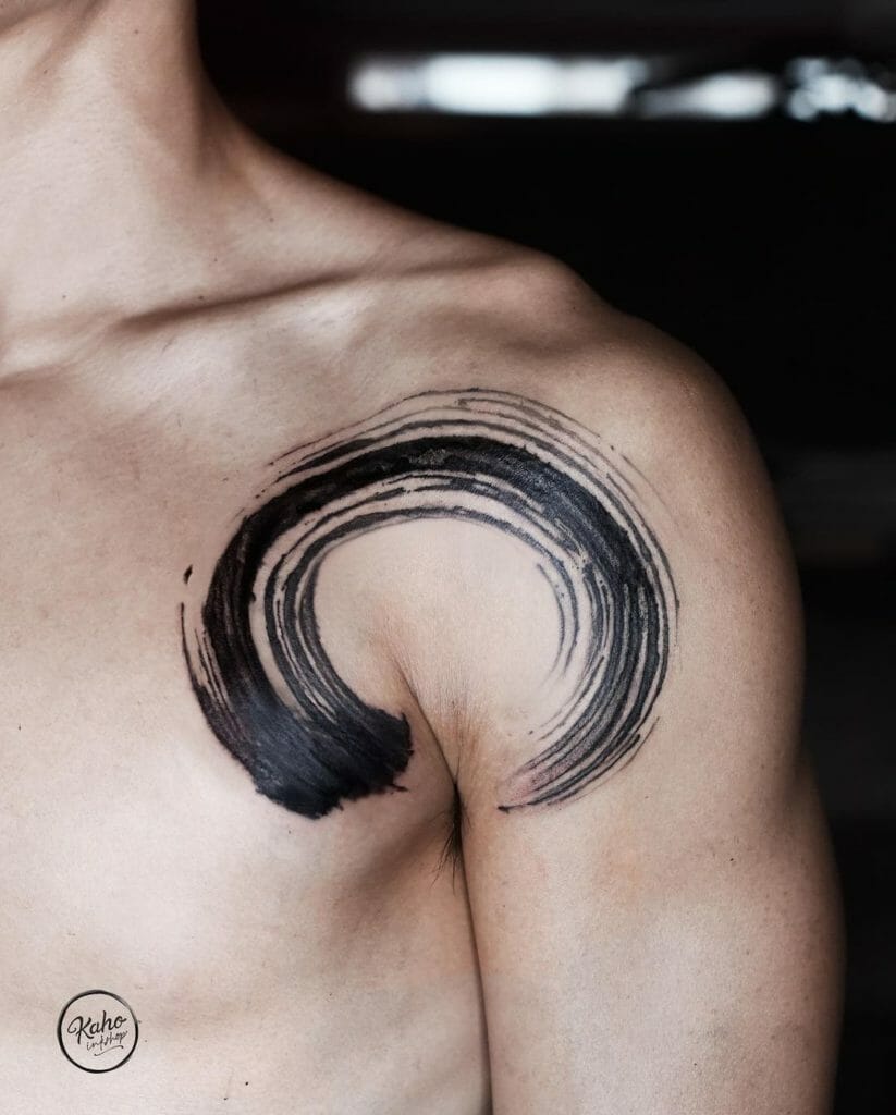 Amazing Enso Circle Tattoo Designs For Your Shoulder