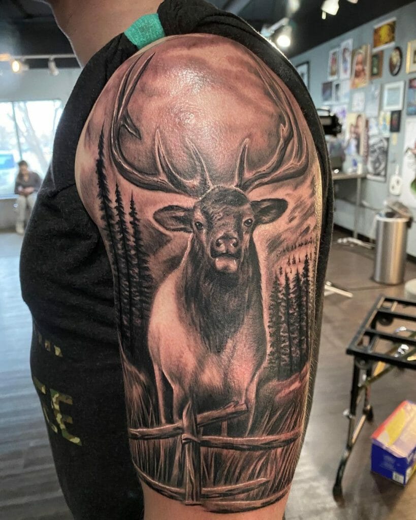 tattoo of a wendigo with an elk skull slightly spooky, | Stable Diffusion |  OpenArt