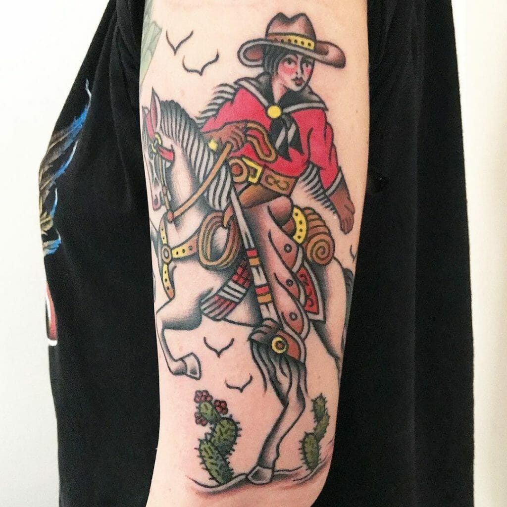 American Traditional Cowboy Tattoo