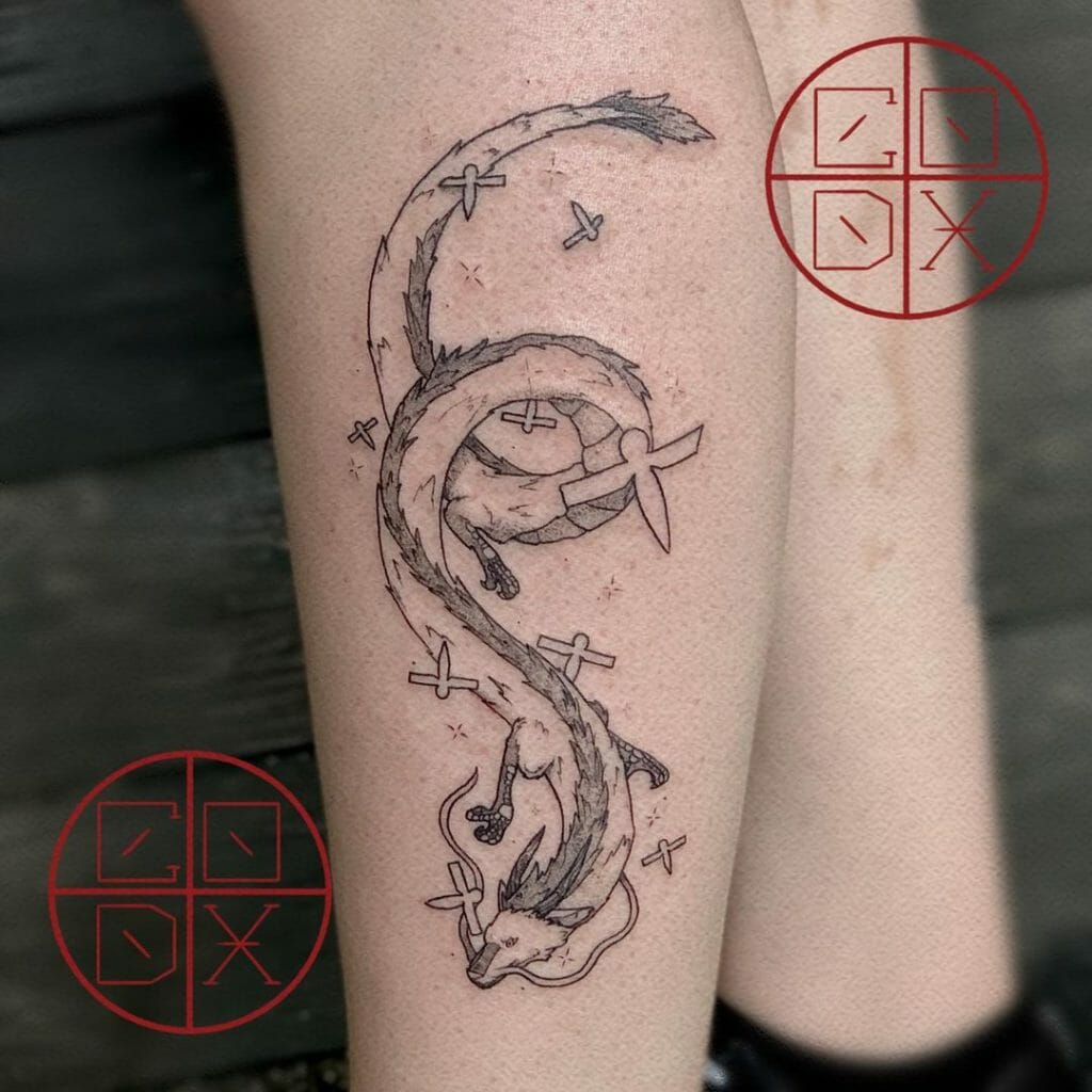 Anime Dragon Arm Tattoo