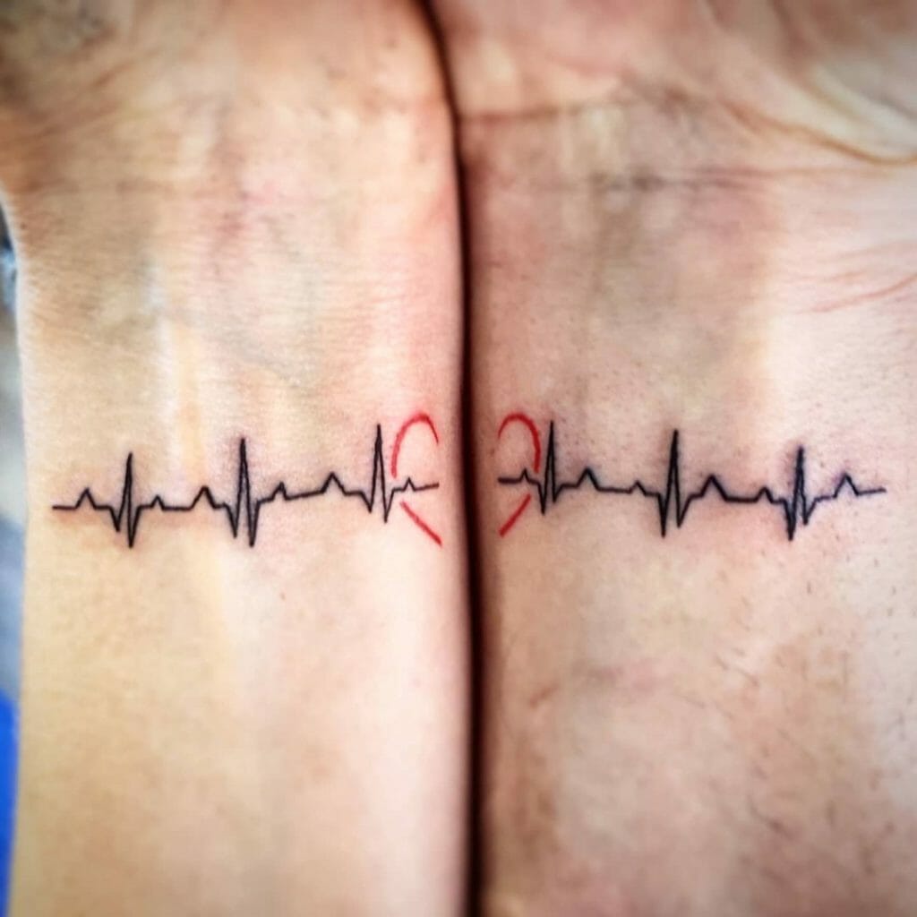 Awesome EKG Tattoo Designs For Couples