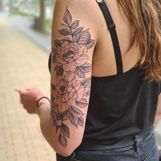 Awesome Flower Sleeve Tattoo