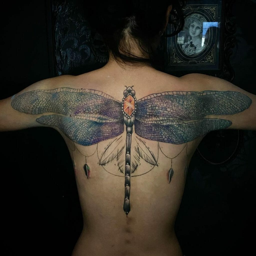 Back Dragon Fly Tattoo