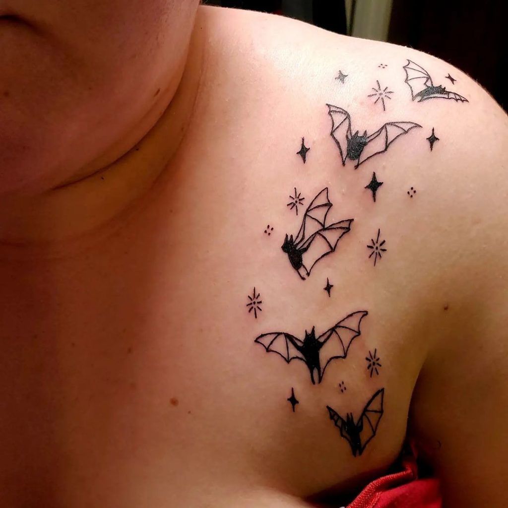 Bat Collarbone Tattoo