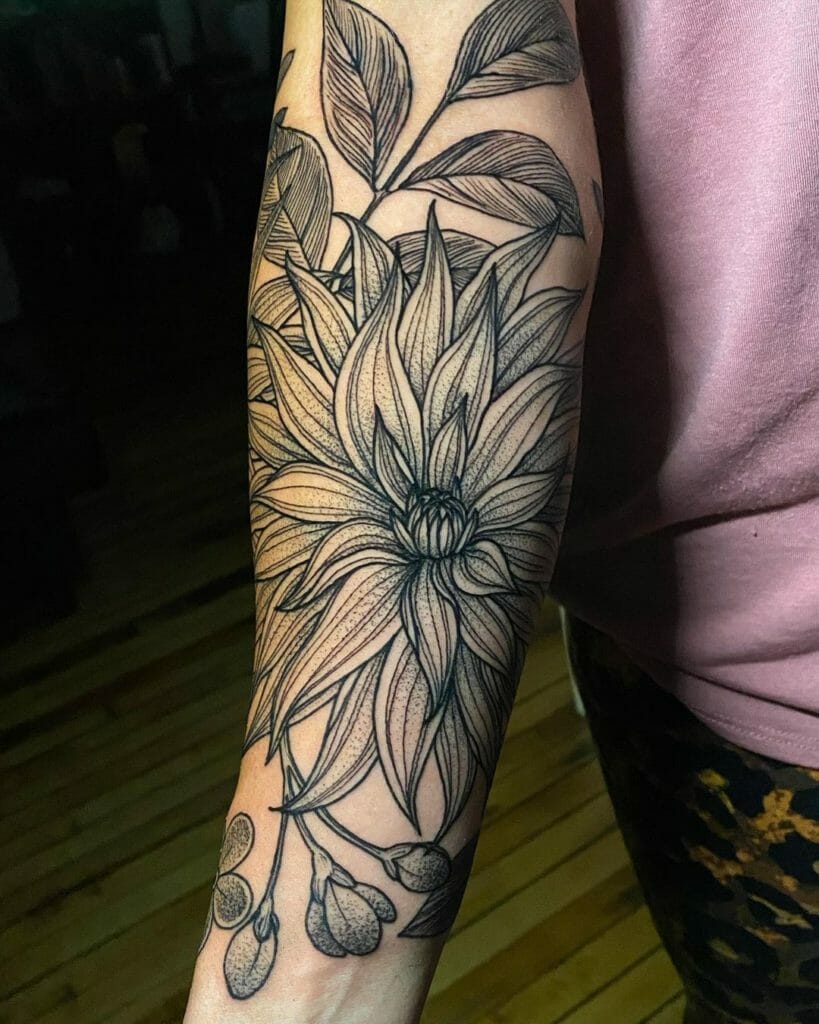Black Dahlia Flower Tattoo Designs For Your Unique Personality