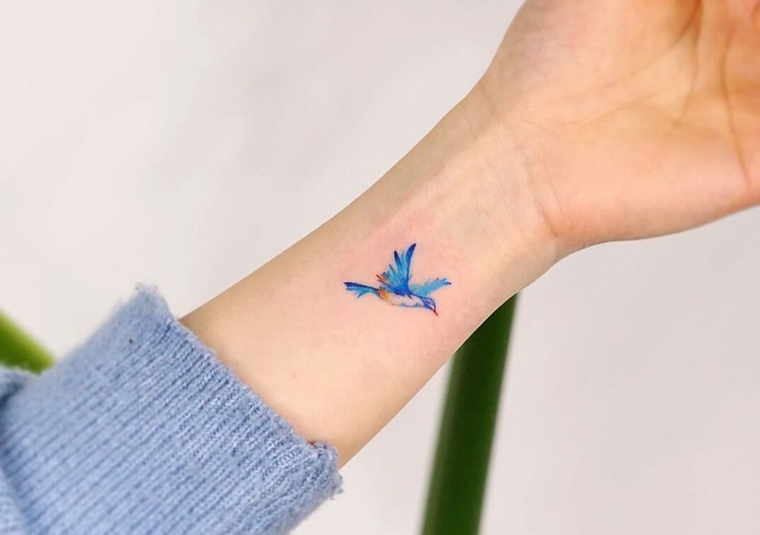 Watercolor blue bird tattoo by Lila Rees  Bluebird tattoo Tattoos City  tattoo