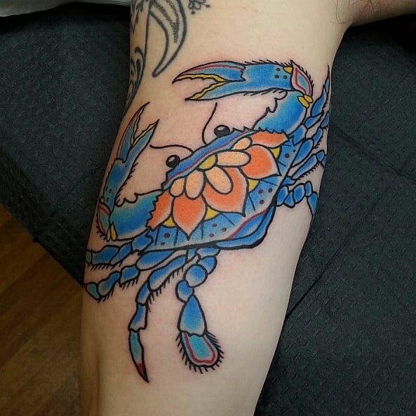Blue Crab Tattoo Idea For The Cheerful Souls