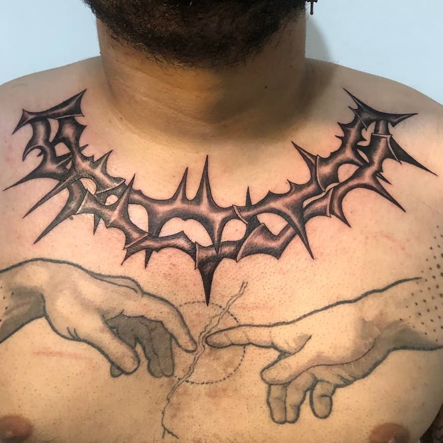 Broken Chain Tattoo Of A Thorn