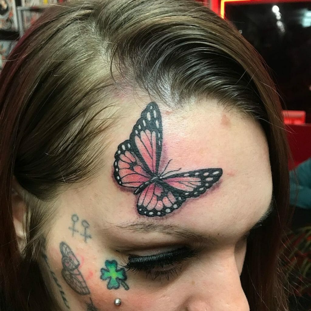 Butterfly Forehead Tattoo
