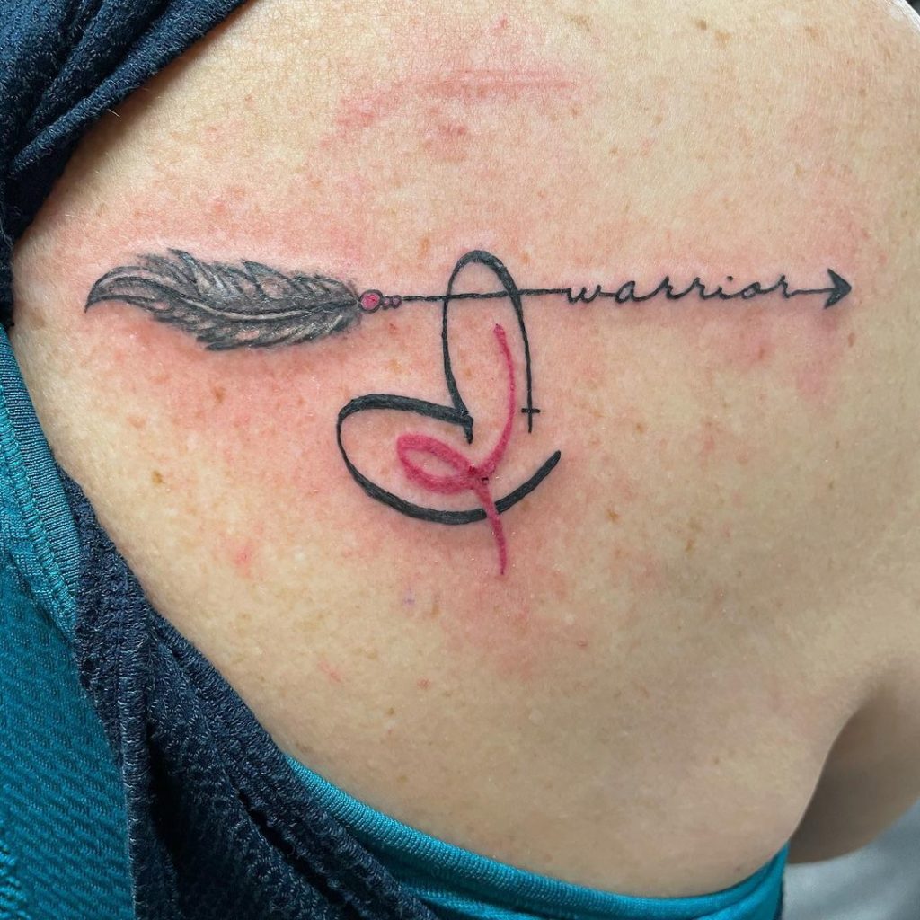 Cancer Survivor Tattoo With Feather