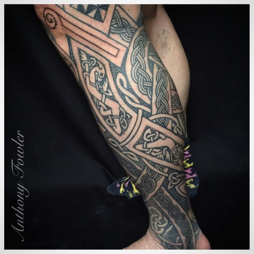 Celtic Dragon Leg Tattoo Ideas