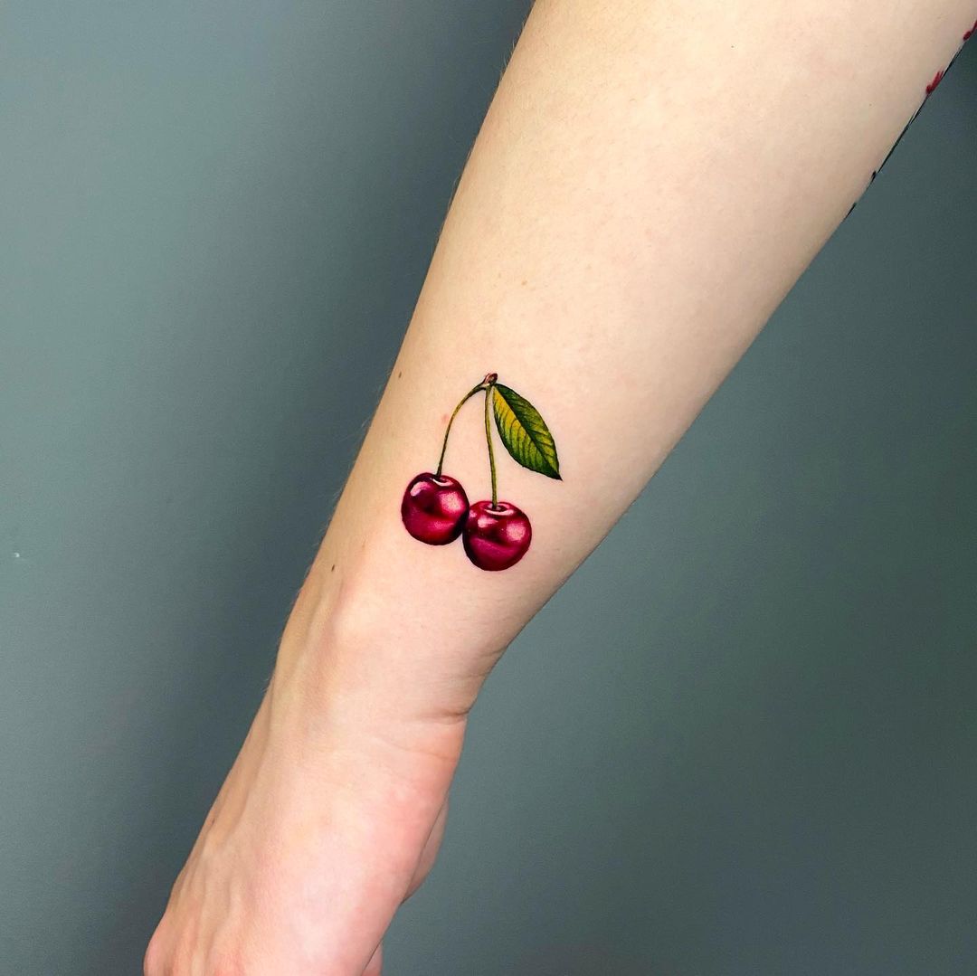 Cherry Blossom  tattoo on the hip