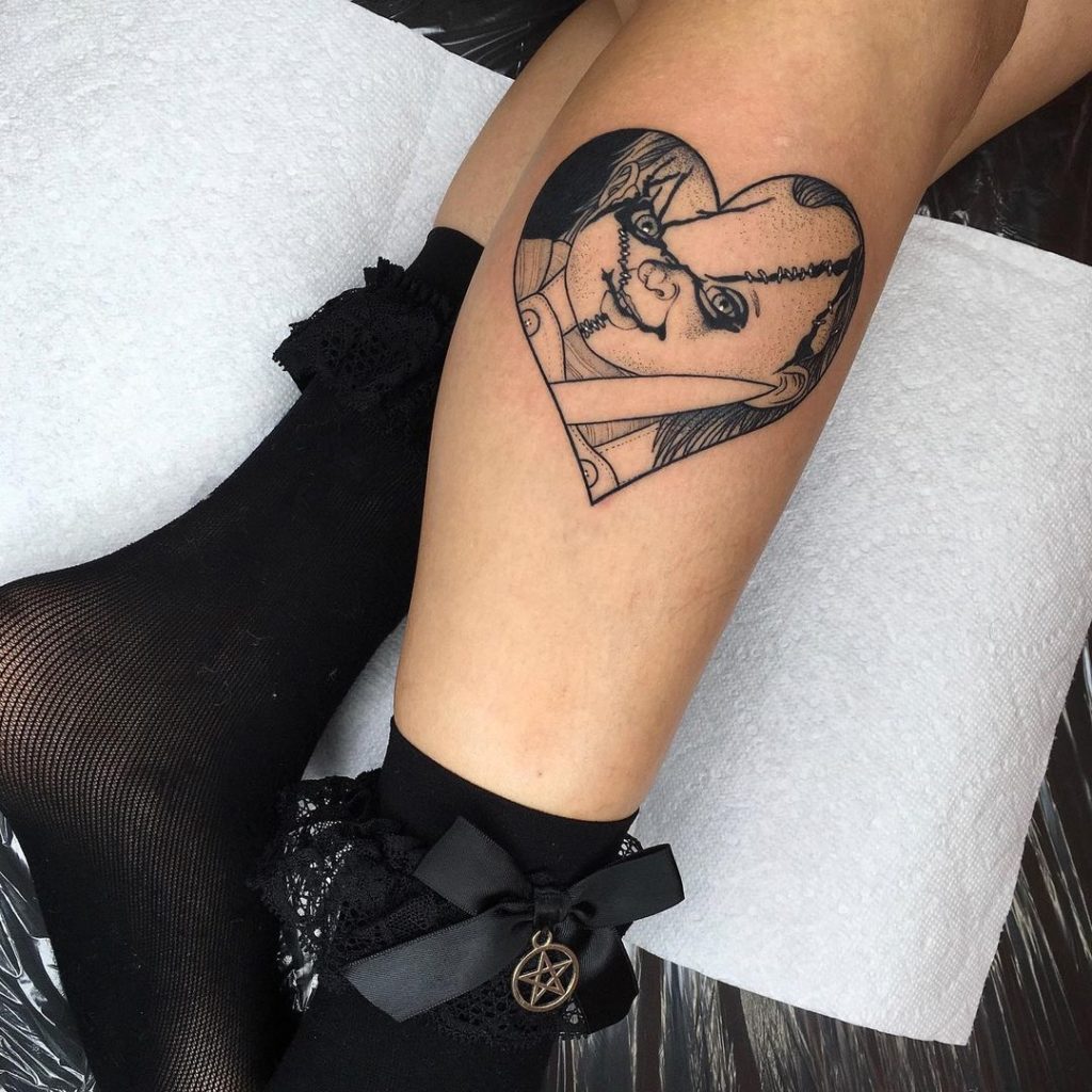 Chucky In A Heart Tattoo