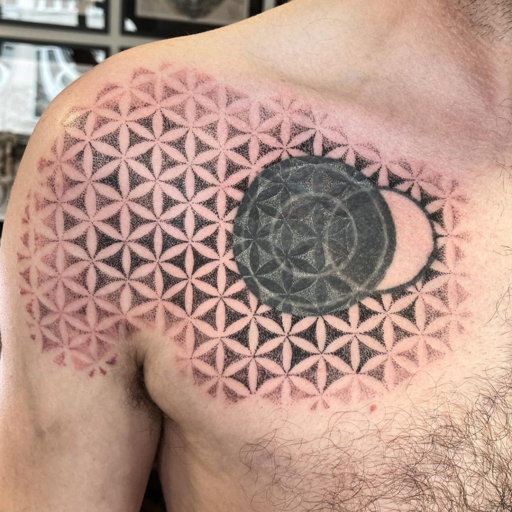 Circle Of Life Chest Tattoo