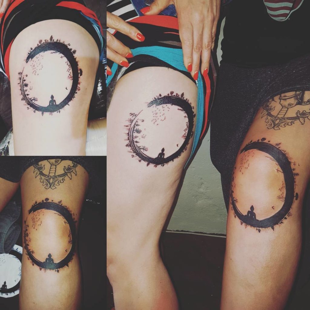 Circle Of Life Leg Tattoo