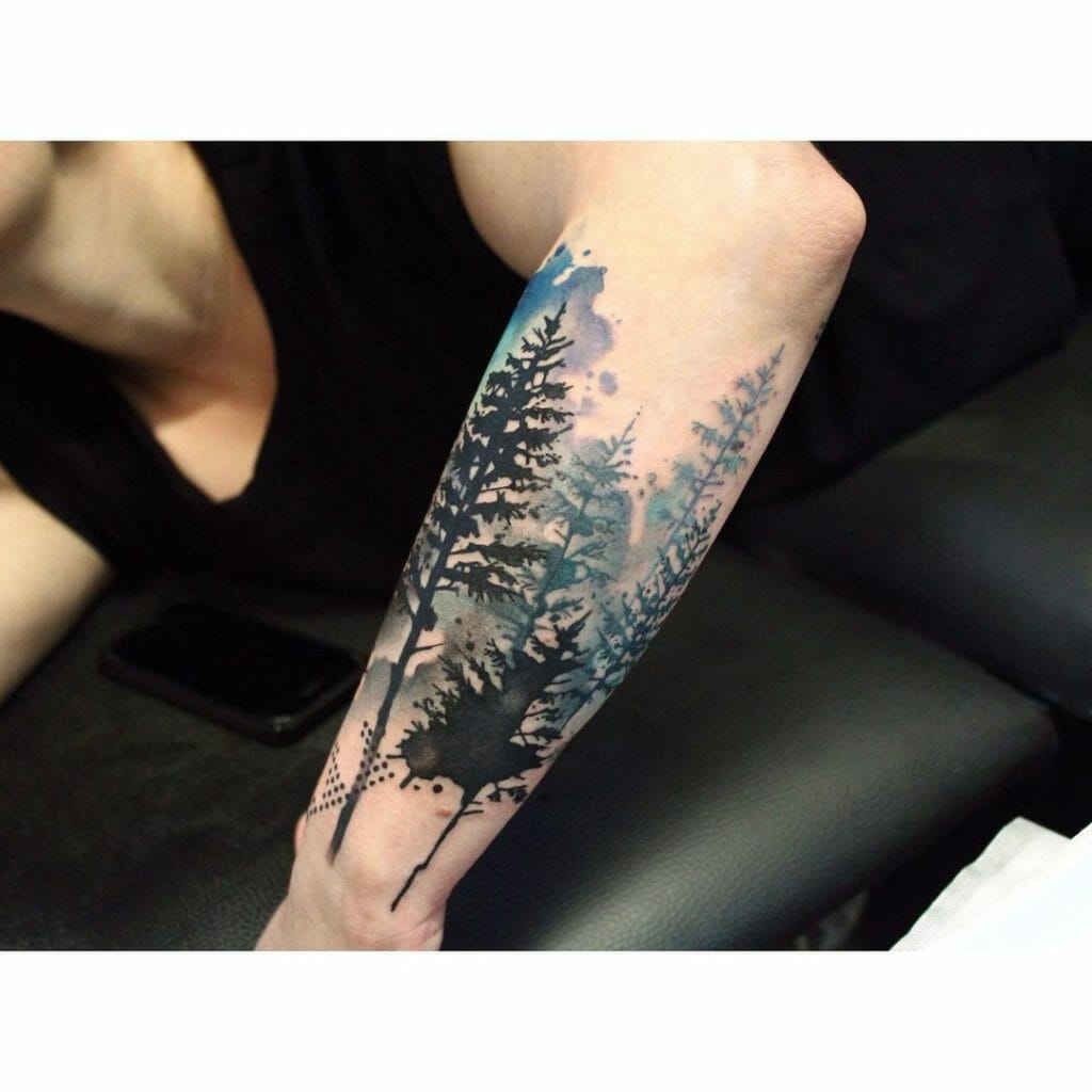 Classic Forest Arm Sleeve Tattoo