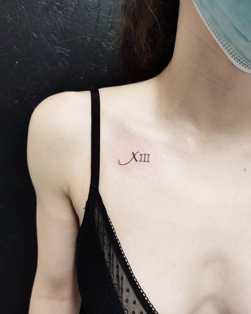 Clavicle Tattoos With Numerics