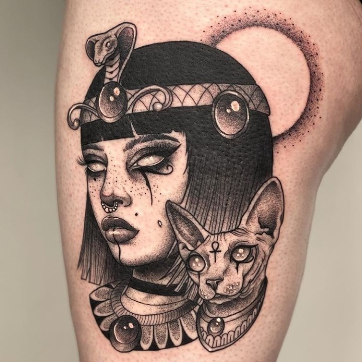 Cleopatra tattoo by Lena Art | Photo 24644